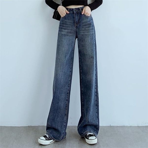 women's jeans high waist loose mop female straight cec dad draped wild wide leg pants, Blue
women's jeans high waist loose mop female straight cec dad draped wild wide leg pants, Blue