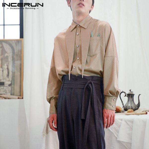 men long sleeve lapel neck blouse incerun 2021 fashion solid color shirts stylish buttons chemise man casual pocket blusas s-5xl men's, White;black
men long sleeve lapel neck blouse incerun 2021 fashion solid color shirts stylish buttons chemise man casual pocket blusas s-5xl men's, White;black