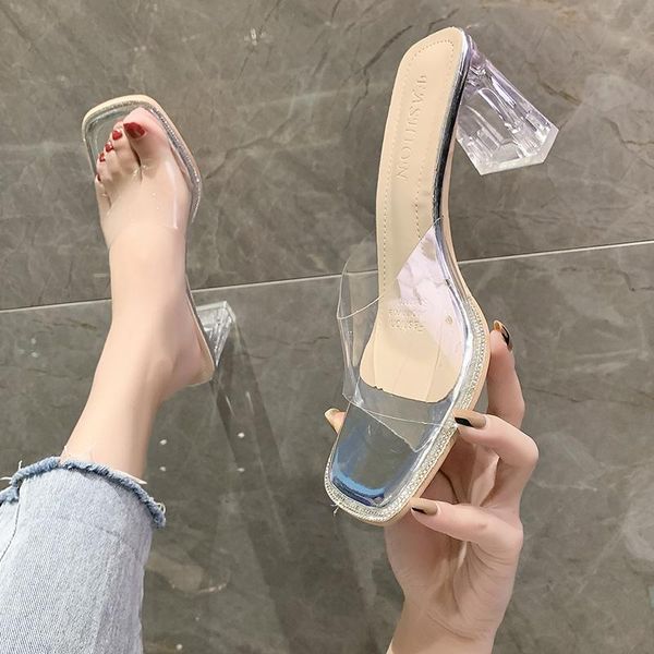sandals clear heels slippers women summer shoes woman transparent high pumps wedding jelly buty damskie square, Black
sandals clear heels slippers women summer shoes woman transparent high pumps wedding jelly buty damskie square, Black