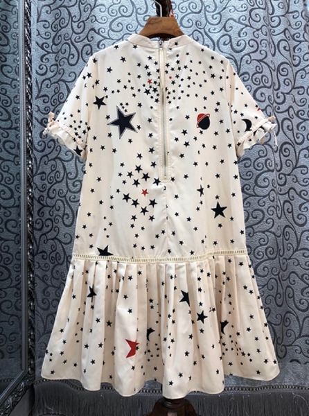 dress sweet cute summer style ladies space print ruffle patchwork short sleeve slim fitted a-line cotton dress above knee, Black;gray
dress sweet cute summer style ladies space print ruffle patchwork short sleeve slim fitted a-line cotton dress above knee, Black;gray