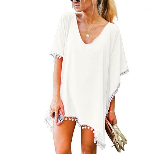 summer women cover up beach ups swimsuit chiffon kaftan tassels thing suit tunic swimwear women's, White;black
summer women cover up beach ups swimsuit chiffon kaftan tassels thing suit tunic swimwear women's, White;black