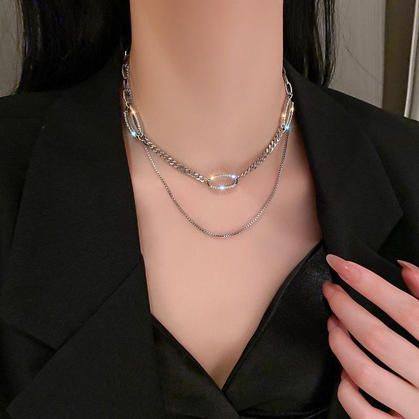 pendant necklaces u-magical high street double layer geometrical chokers necklace for women creative rhinestone chunky chain jewelry, Silver
pendant necklaces u-magical high street double layer geometrical chokers necklace for women creative rhinestone chunky chain jewelry, Silver