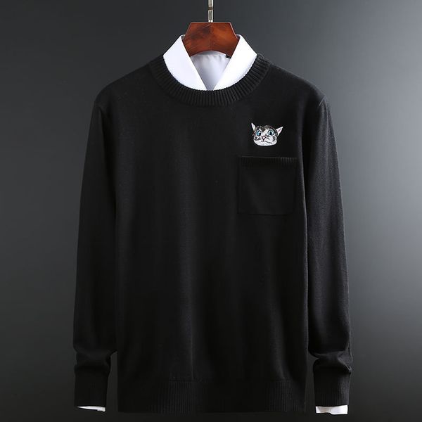 sweaters knit 2021 spring and autumn embroidery cat pullover sweater loose trend baita bottomed shirt, White;black
sweaters knit 2021 spring and autumn embroidery cat pullover sweater loose trend baita bottomed shirt, White;black