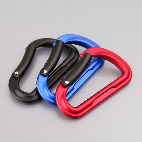 Image of aluminum alloy d-ring carabiner outdoor camping keychain clip snap hook buckle wholesale drop cords, slings and webbing