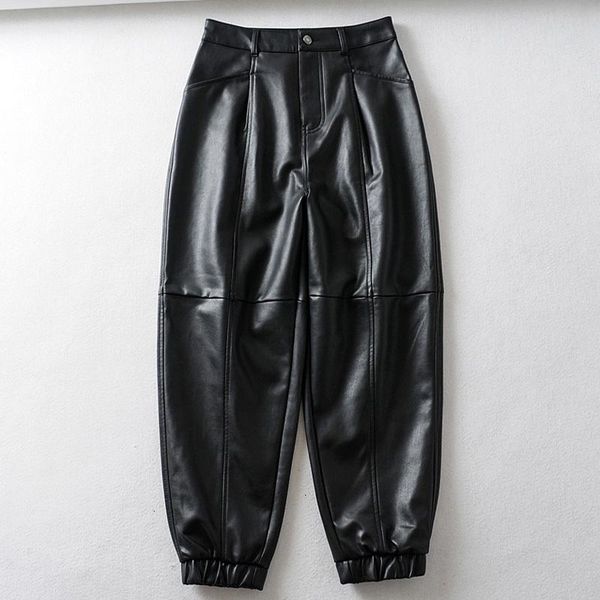 women's pants & capris rr faux leather safari women fashion pu radish trousers elegant pockets female ladies ji, Black;white
women's pants & capris rr faux leather safari women fashion pu radish trousers elegant pockets female ladies ji, Black;white