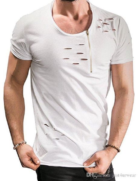 mens high street t-shirts summer solid zipper holes fashion tees short sleeved breathable male casual, White;black
mens high street t-shirts summer solid zipper holes fashion tees short sleeved breathable male casual, White;black