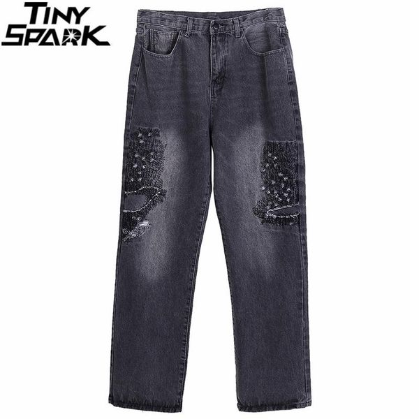 hip streetwear denim pants 2021 men embroidery ripped harajuku cotton casual trousers joggers jeans harem men's, Black
hip streetwear denim pants 2021 men embroidery ripped harajuku cotton casual trousers joggers jeans harem men's, Black