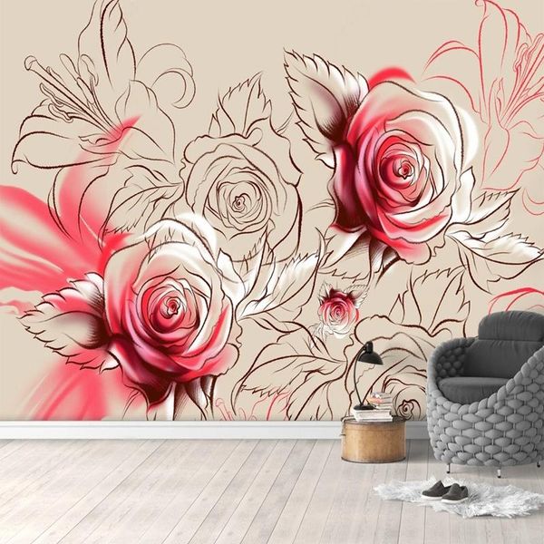 wallpapers custom 3d mural sketch art red rose flowers painting non-woven bedroom living room sofa background po wall paper waterproof
wallpapers custom 3d mural sketch art red rose flowers painting non-woven bedroom living room sofa background po wall paper waterproof