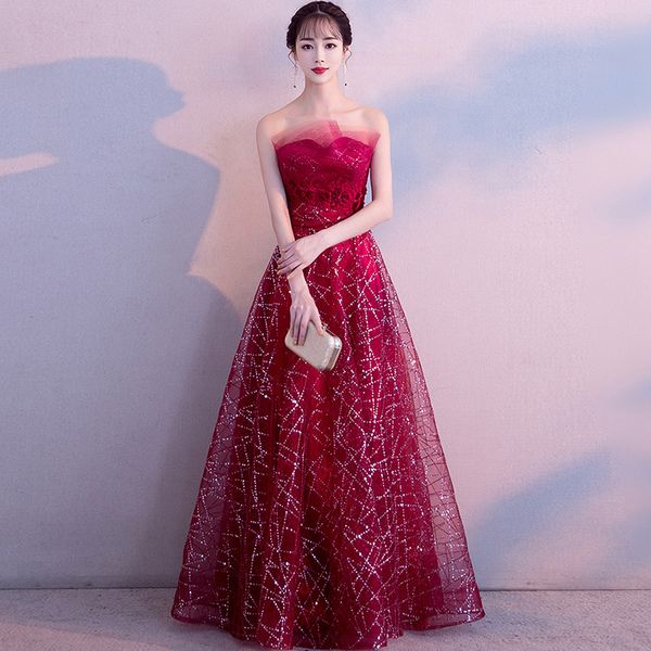 banquet evening dr's 2021 red wedding toast drs bridal temperament celebrity party bra skirt length, White
banquet evening dr's 2021 red wedding toast drs bridal temperament celebrity party bra skirt length, White
