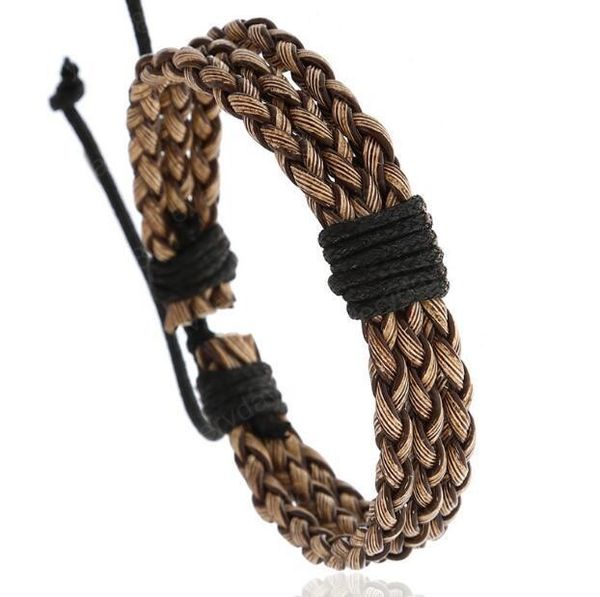 2021 14mm black wax rope woven leather bracelet simple style men's and women's bracelet imitation leather pu bracelet, Golden;silver
2021 14mm black wax rope woven leather bracelet simple style men's and women's bracelet imitation leather pu bracelet, Golden;silver