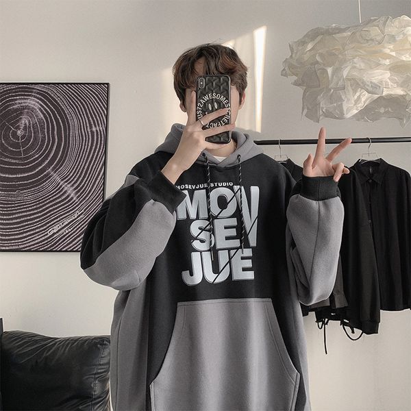 mens sweater hooded letter print contrast color stitching sweater men's fashion brand ins college coat korean trend, Black
mens sweater hooded letter print contrast color stitching sweater men's fashion brand ins college coat korean trend, Black