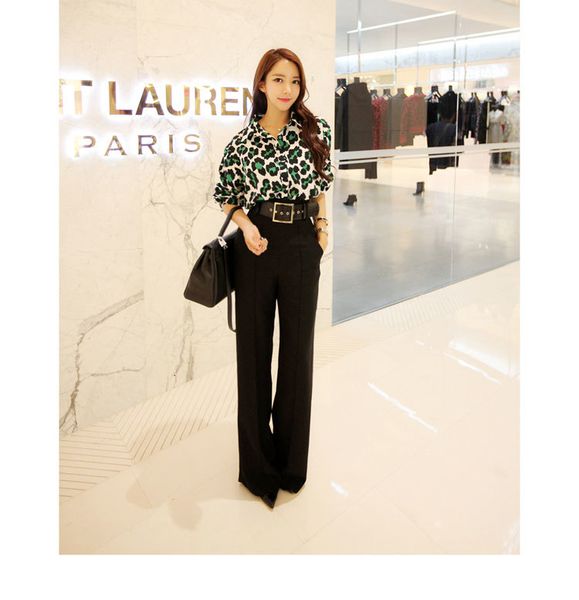 women's two piece pants spring korean elegant print shirt + fashion high waist long business 2 pieces suits ol set female zpi, White
women's two piece pants spring korean elegant print shirt + fashion high waist long business 2 pieces suits ol set female zpi, White