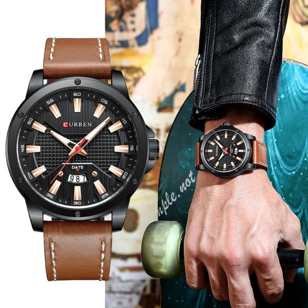 wristwatches curren fashion mens watches big dial military quartz watch leather waterproof sport date wristwatch men, Slivery;brown
wristwatches curren fashion mens watches big dial military quartz watch leather waterproof sport date wristwatch men, Slivery;brown