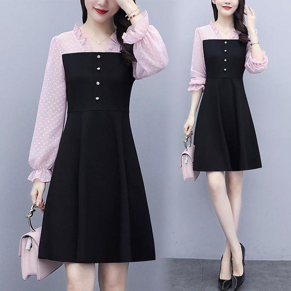 casual dresses womens pink black patchwork fashion dress 2021 autumn long sleeve birthday party cocktail loose clothes for woman, Black;gray
casual dresses womens pink black patchwork fashion dress 2021 autumn long sleeve birthday party cocktail loose clothes for woman, Black;gray