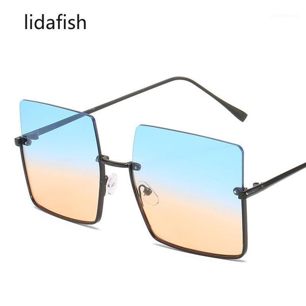 sunglasses lidafish 2021 women vintage retro fashion female luxury eyewear square semi rimless uv400, White;black
sunglasses lidafish 2021 women vintage retro fashion female luxury eyewear square semi rimless uv400, White;black
