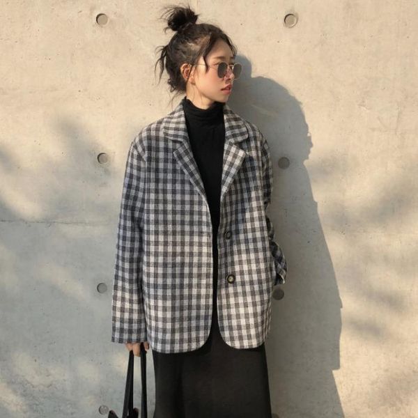 women's jackets 2021women spring autumn jacket korean female casual commute harajuku coat slim loose suits lattice long-sleeved top, Black;brown
women's jackets 2021women spring autumn jacket korean female casual commute harajuku coat slim loose suits lattice long-sleeved top, Black;brown