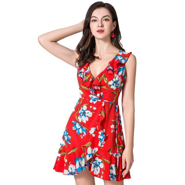 casual dresses zogaa women floral printed sleeveless ruffles dress deep v-neck girls wear night club clothes, Black;gray
casual dresses zogaa women floral printed sleeveless ruffles dress deep v-neck girls wear night club clothes, Black;gray