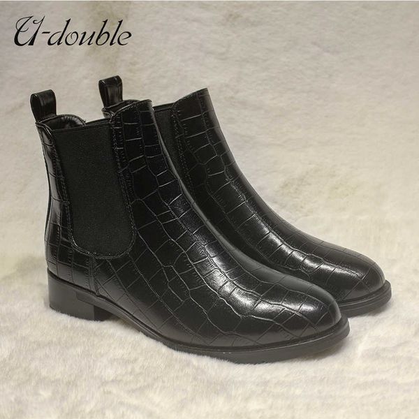 u-double chelsea boots women's ankle boots british style girls naked boot round toe winter shoes woman flat boot size 36-41 210911, Black
u-double chelsea boots women's ankle boots british style girls naked boot round toe winter shoes woman flat boot size 36-41 210911, Black