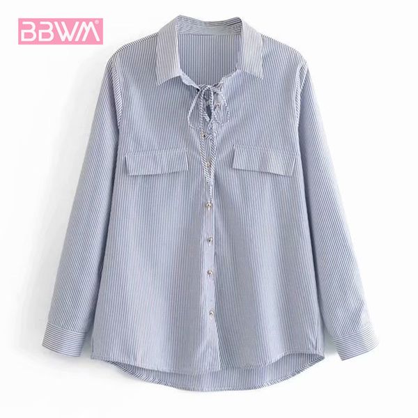 korean version striped wearing rope long sleeve lapel women's shirt wild loose pockets single-breasted harajuku female 210507, White
korean version striped wearing rope long sleeve lapel women's shirt wild loose pockets single-breasted harajuku female 210507, White