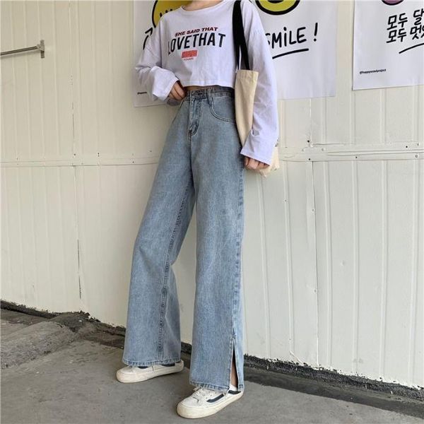 women's jeans woman pants spring loose straight split for women high waist pantalones vaqueros mujer, Blue
women's jeans woman pants spring loose straight split for women high waist pantalones vaqueros mujer, Blue