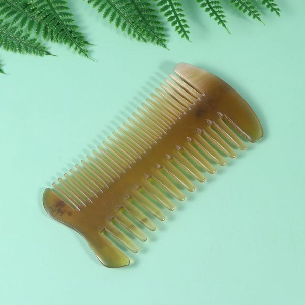 hair brushes multifunctional ox horn comb double-sided durable care accessory for daily use, Silver 
hair brushes multifunctional ox horn comb double-sided durable care accessory for daily use, Silver