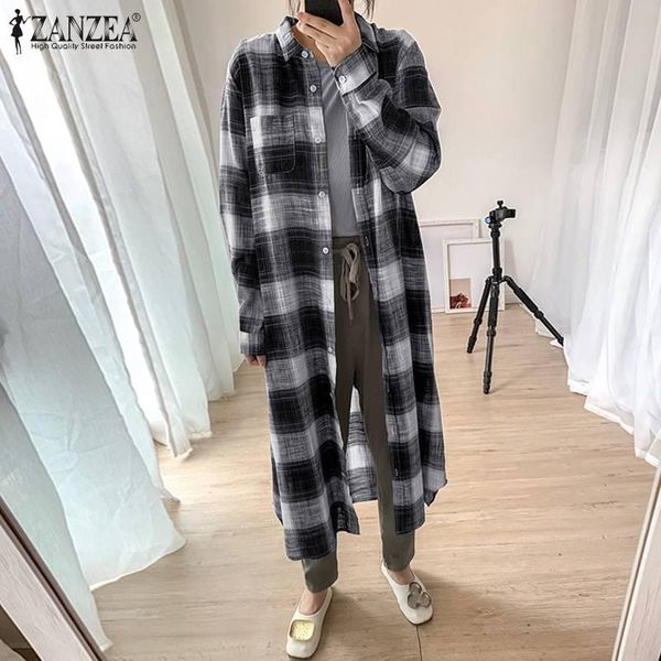 women's blouses & shirts 2022 female clothing lapel button tunic oversized vestido vintage check shirt women autumn long sleeve coats, White
women's blouses & shirts 2022 female clothing lapel button tunic oversized vestido vintage check shirt women autumn long sleeve coats, White