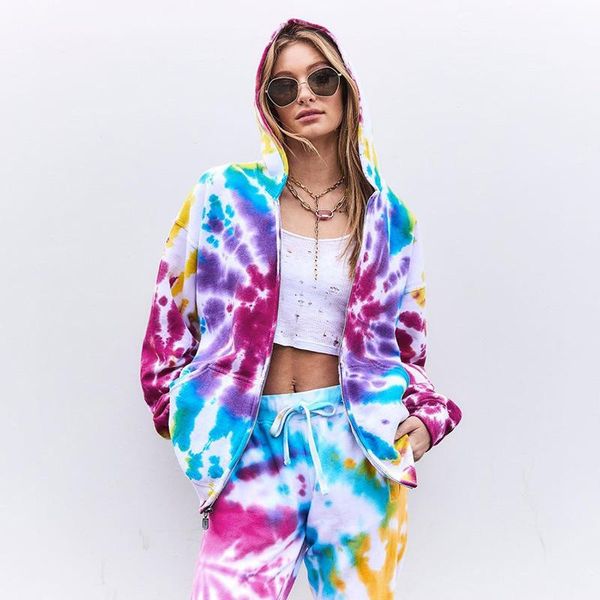 women's tracksuits tie dye zipper cotton hooded sweater coat trousers set tracksuit women two piece streetwear winter outfits, Gray
women's tracksuits tie dye zipper cotton hooded sweater coat trousers set tracksuit women two piece streetwear winter outfits, Gray