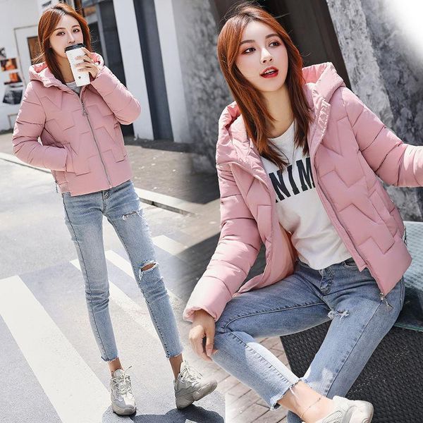 women's down & parkas 2021 autumn winter women chic short parka lady warm thick cotton loose hooded padded jacket female casaul solid o, Black
women's down & parkas 2021 autumn winter women chic short parka lady warm thick cotton loose hooded padded jacket female casaul solid o, Black