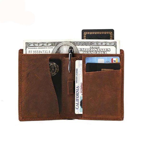 the wallet crazy horse skin men's wallet rfid magnetic cowhide multifunctional wallet, Black
the wallet crazy horse skin men's wallet rfid magnetic cowhide multifunctional wallet, Black