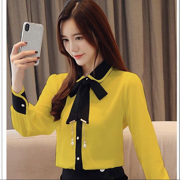 spring autumn style chiffon casual women blouses long sleeve turn down collar bow tie blusas df3151, White
spring autumn style chiffon casual women blouses long sleeve turn down collar bow tie blusas df3151, White
