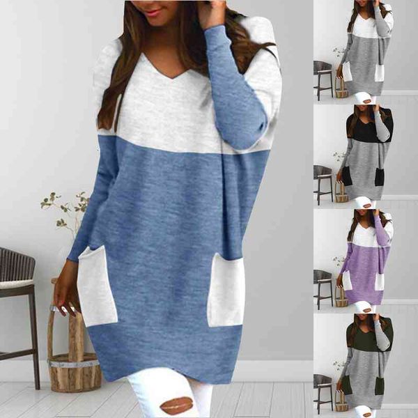 fashion knitted long blouse shirt loose patchwork tee casual autumn winter ladies female women long sleeve blusas pullover, White
fashion knitted long blouse shirt loose patchwork tee casual autumn winter ladies female women long sleeve blusas pullover, White