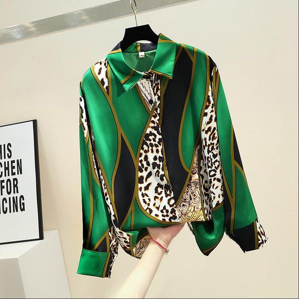 women shirt spring autumn womens korean retro loose contrast color leopard chiffon blouse commuter long sleeve gd271, White
women shirt spring autumn womens korean retro loose contrast color leopard chiffon blouse commuter long sleeve gd271, White
