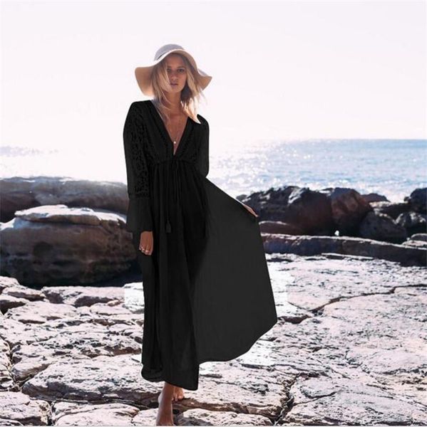cotton beach cover up kaftan sarong bathing suit lace ups pareo swimsuit womens swim wear tunic women's swimwear, White;black
cotton beach cover up kaftan sarong bathing suit lace ups pareo swimsuit womens swim wear tunic women's swimwear, White;black