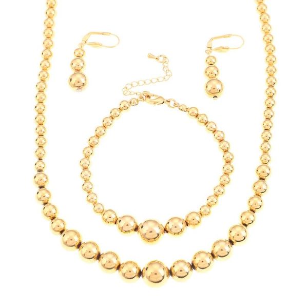 earrings & necklace gold color beaded bracelet plain glossy bead women wedding jewelry sets, Silver
earrings & necklace gold color beaded bracelet plain glossy bead women wedding jewelry sets, Silver