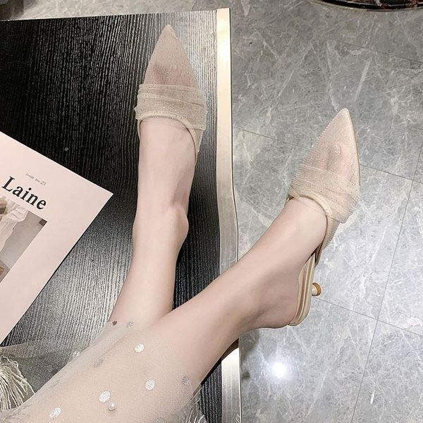 slippers simple wear women 2021 summer pointed mesh gauze lazy sandals and wild net red fine with baotou shoes, Black
slippers simple wear women 2021 summer pointed mesh gauze lazy sandals and wild net red fine with baotou shoes, Black