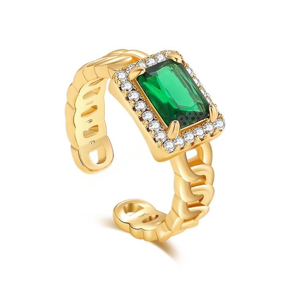 fashion open gold chain ring charm geometric square green crystal zircon stone rings for women vintage jewelry, Silver
fashion open gold chain ring charm geometric square green crystal zircon stone rings for women vintage jewelry, Silver