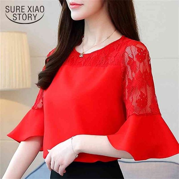 summer women blouses short sleeve lace chiffon blouse shirts blusas mujer de moda s and 3850 50 210506, White
summer women blouses short sleeve lace chiffon blouse shirts blusas mujer de moda s and 3850 50 210506, White