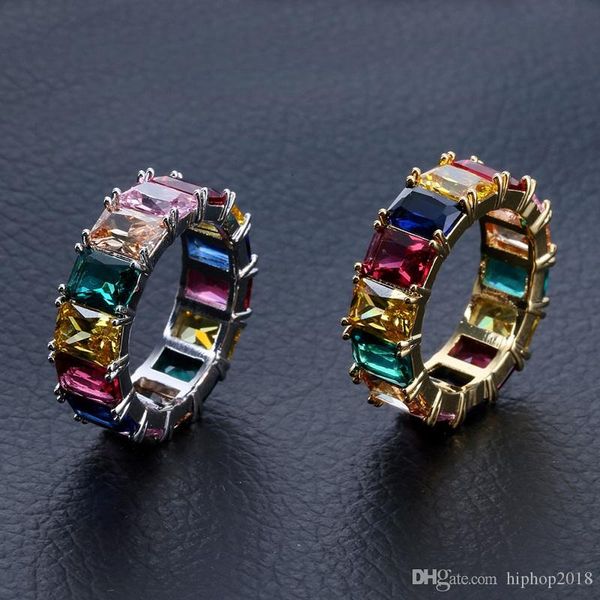 2020 mens hip hop iced out rings gold rainbow ring colorful diamond ring hip hop jewelry gift, Silver
2020 mens hip hop iced out rings gold rainbow ring colorful diamond ring hip hop jewelry gift, Silver