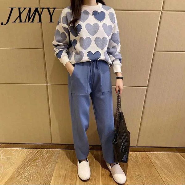 jxmyy fashion love printed knitted two peice suit women long sleeve sweater and solid colors casual pants female 210930, White
jxmyy fashion love printed knitted two peice suit women long sleeve sweater and solid colors casual pants female 210930, White