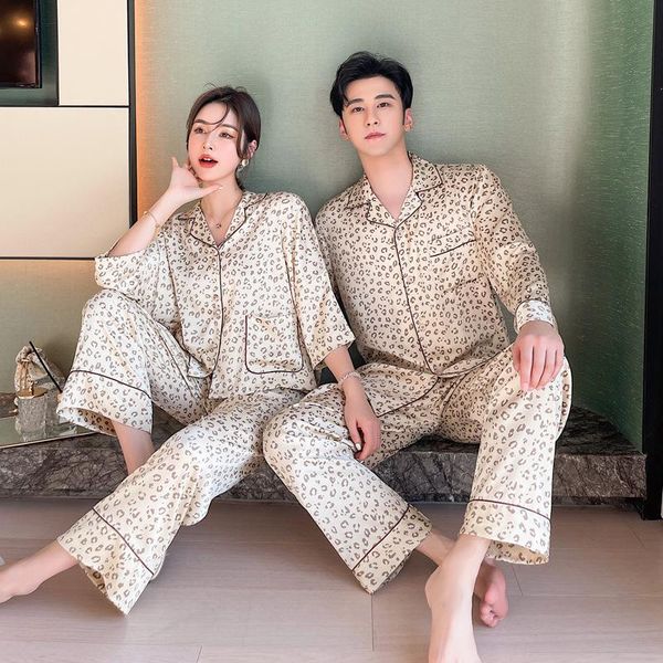 couple leopard shirt&pant 2pcs pajamas set spring autumn nightwear casual turn-down collar sleepwear loose satin home wear men's, Black;brown
couple leopard shirt&pant 2pcs pajamas set spring autumn nightwear casual turn-down collar sleepwear loose satin home wear men's, Black;brown
