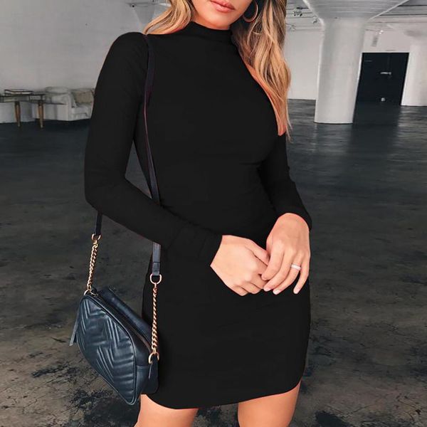 casual dresses dress women's solid high-collar long-sleeved sheath tight pleated long sleeve woman party night robe femme, Black;gray
casual dresses dress women's solid high-collar long-sleeved sheath tight pleated long sleeve woman party night robe femme, Black;gray