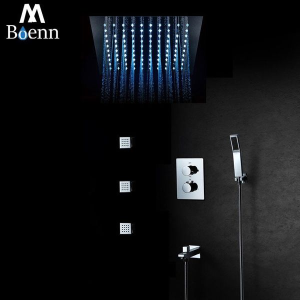 boenn luxury shower system ceiling led showerheads rain set bathroom 304 stainless steel thermostatic concealed mixer sets
boenn luxury shower system ceiling led showerheads rain set bathroom 304 stainless steel thermostatic concealed mixer sets