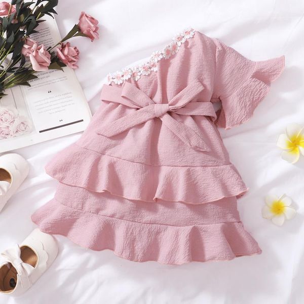 girl's dresses toddler baby girls summer dress cute short sleeve one shoulder solid belted ruffle cotton infant clothes children outfit, Red;yellow
girl's dresses toddler baby girls summer dress cute short sleeve one shoulder solid belted ruffle cotton infant clothes children outfit, Red;yellow