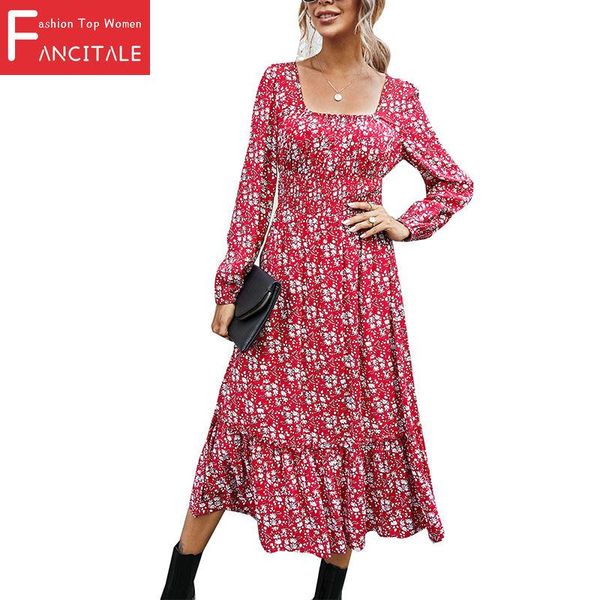 women floral dress fashion autumn long-sleeved casual ladies clothes a-line mid-calf square collar for young 4 color xl dresses, Black;gray
women floral dress fashion autumn long-sleeved casual ladies clothes a-line mid-calf square collar for young 4 color xl dresses, Black;gray