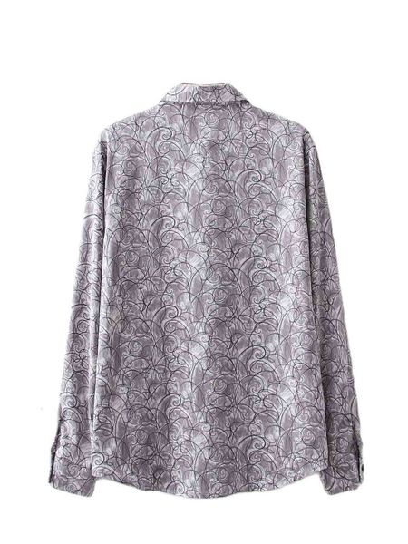 t shirt women smudge print lapel long sleeves drape shirt fashion loose casual vintage chic female, White
t shirt women smudge print lapel long sleeves drape shirt fashion loose casual vintage chic female, White