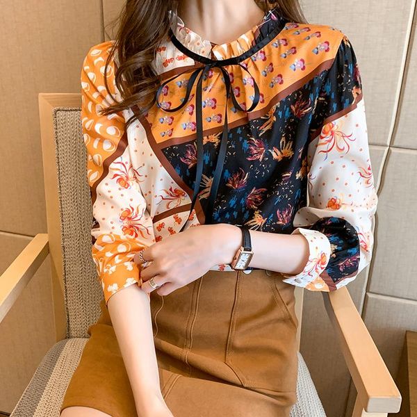 women's blouses & shirts houthion silk blouse long sleeved korean style printed blusas fashion casual shirt print regular, White
women's blouses & shirts houthion silk blouse long sleeved korean style printed blusas fashion casual shirt print regular, White