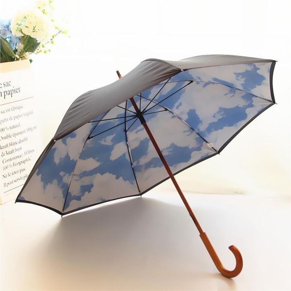 umbrellas blue sky and white cloud wood handle long umbrella rain women parasol paraguas mujer parapluie paraplu high quality
umbrellas blue sky and white cloud wood handle long umbrella rain women parasol paraguas mujer parapluie paraplu high quality