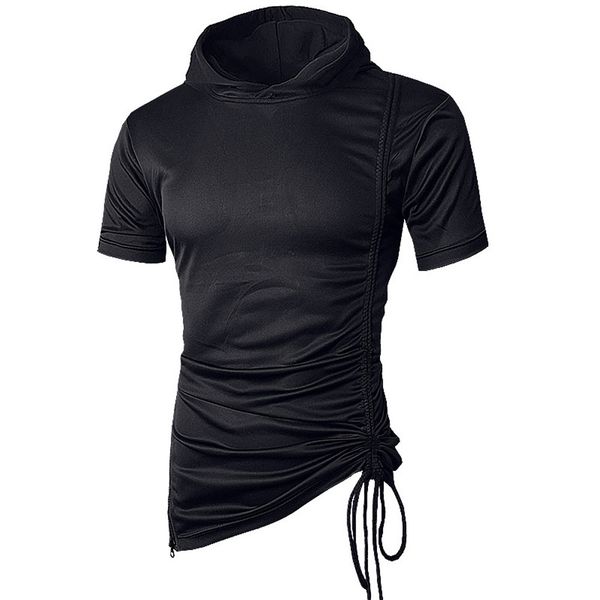 fashion t-shirt summer men's hooded casual short sleeve european size personalized base, White;black
fashion t-shirt summer men's hooded casual short sleeve european size personalized base, White;black
