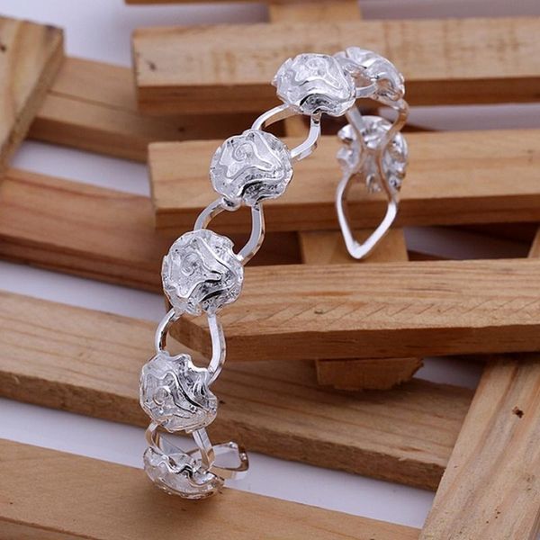bangle wedding silver color jewelry fashion women lady open roses round bracelet nice gifts b163, Black
bangle wedding silver color jewelry fashion women lady open roses round bracelet nice gifts b163, Black