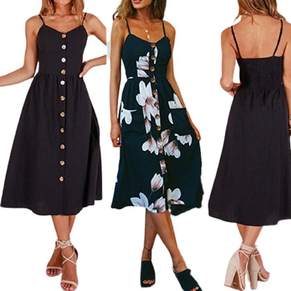 fashion women sleeveless backelss summer dress 2021 black white casual dress spaghetti strap dresses button midi sundress, Black;gray
fashion women sleeveless backelss summer dress 2021 black white casual dress spaghetti strap dresses button midi sundress, Black;gray